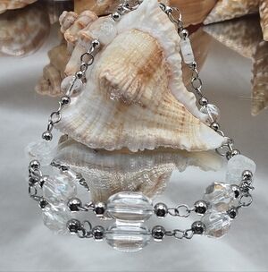 Elegant Silver and Clear Beaded Bracelet
